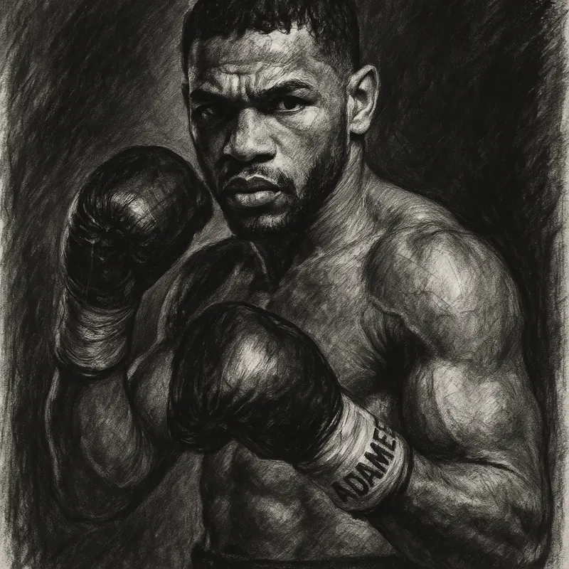 Carlos Adames charcoal portrait ahead of WBC-ordered Meiirim Nursultanov defence