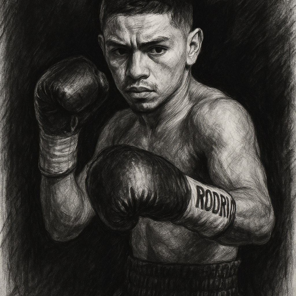 Bam Rodriguez Wants Inoue But Vargas Comes First, charcoal portrait
