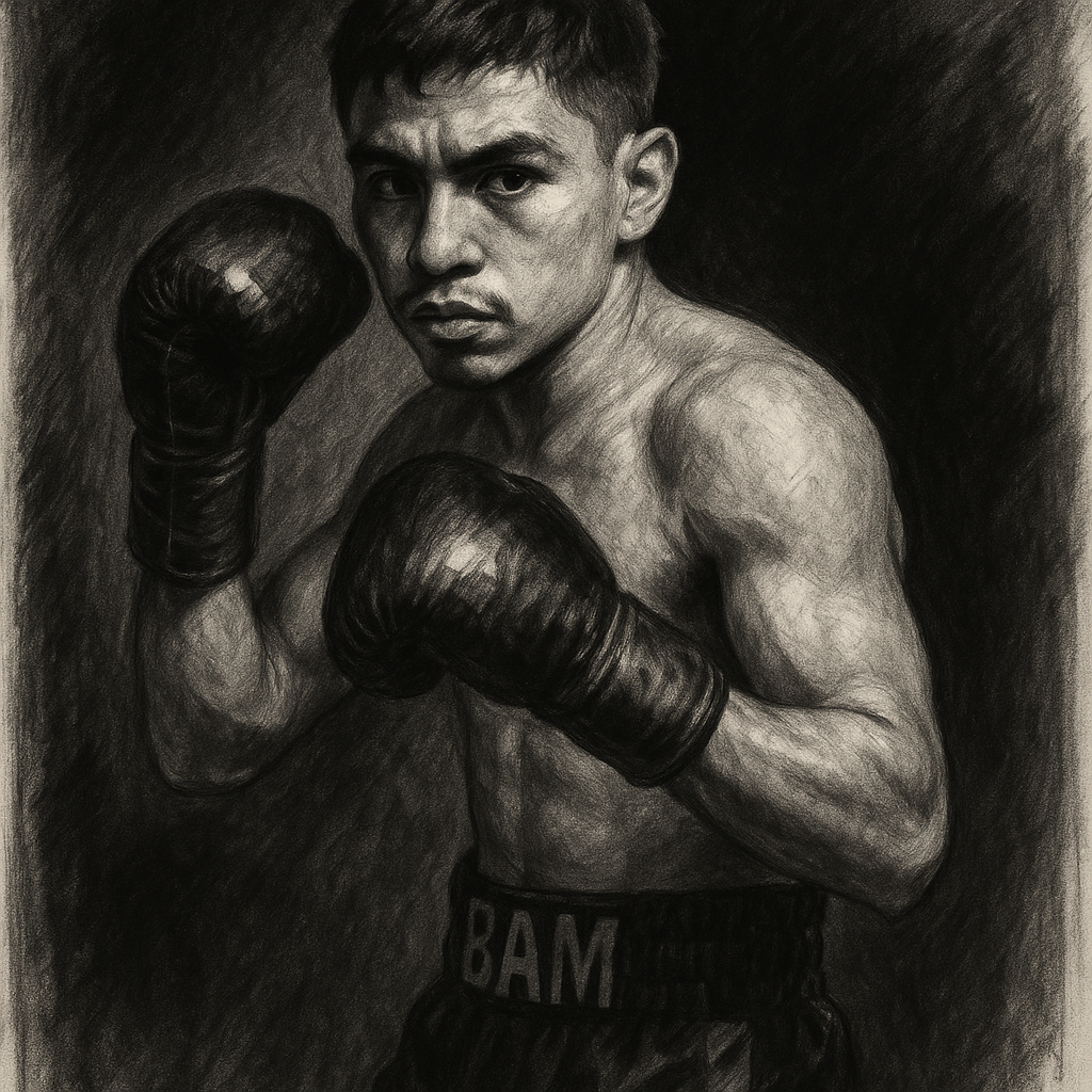 Bam Rodriguez charcoal portrait