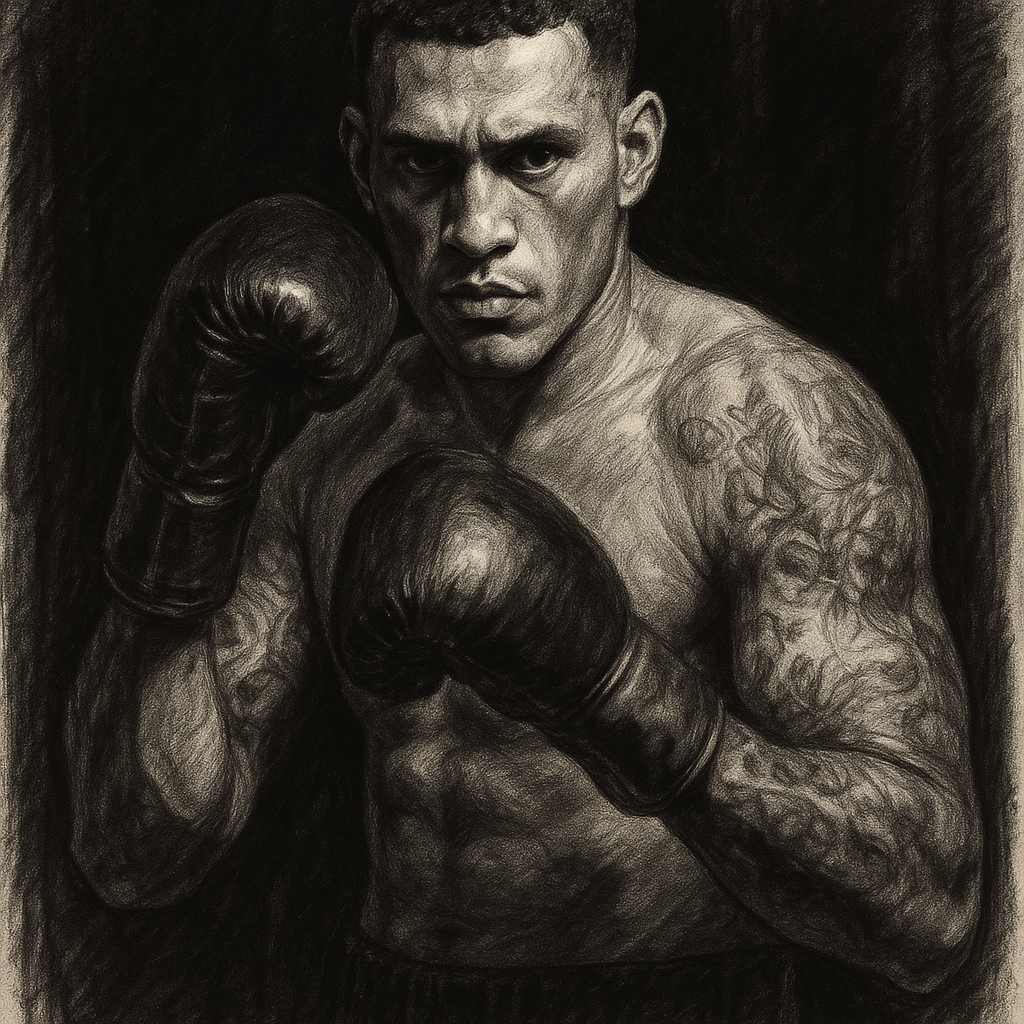 David Benavidez charcoal portrait cruiserweight champion Vegas