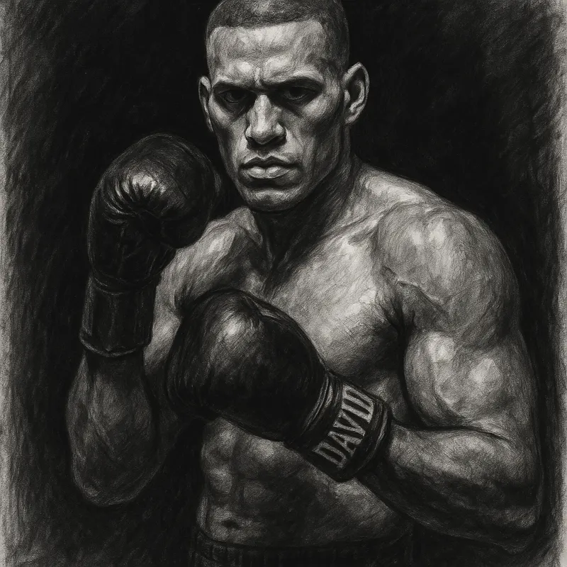 David Benavidez charcoal portrait