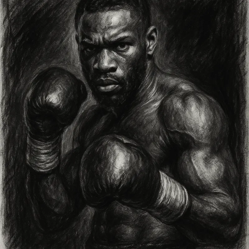 Denzel Bentley charcoal portrait ahead of Yoenli Hernandez WBO purse bid