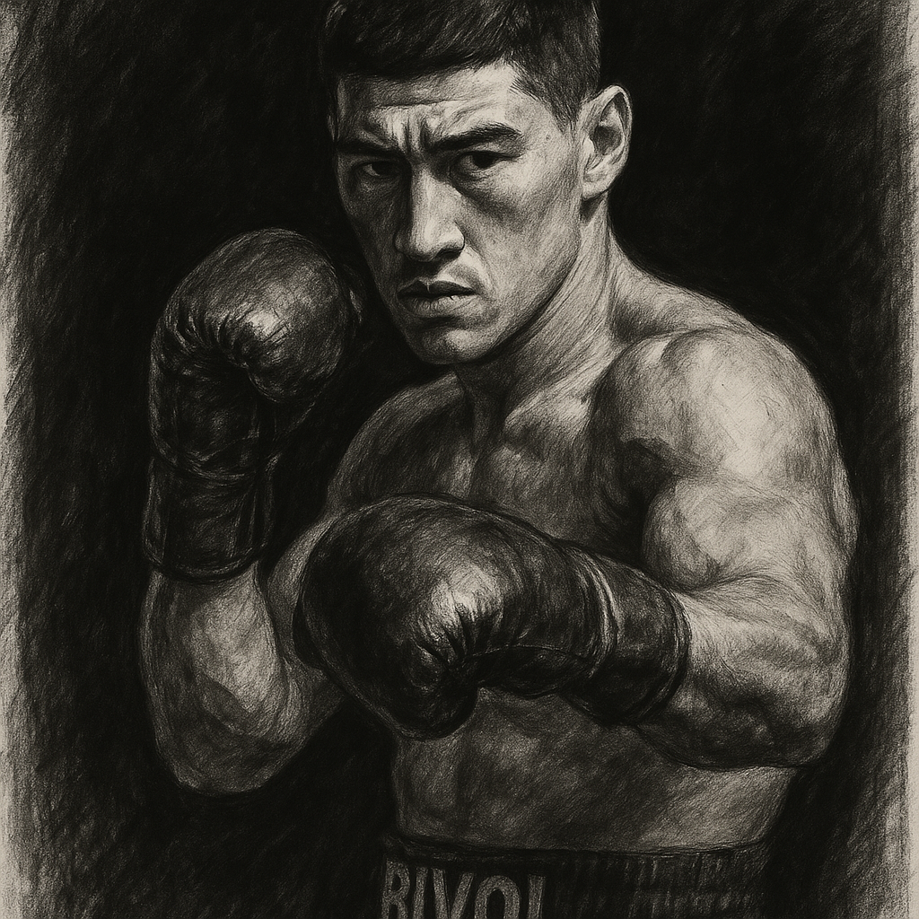 Dmitry Bivol charcoal portrait light heavyweight champion