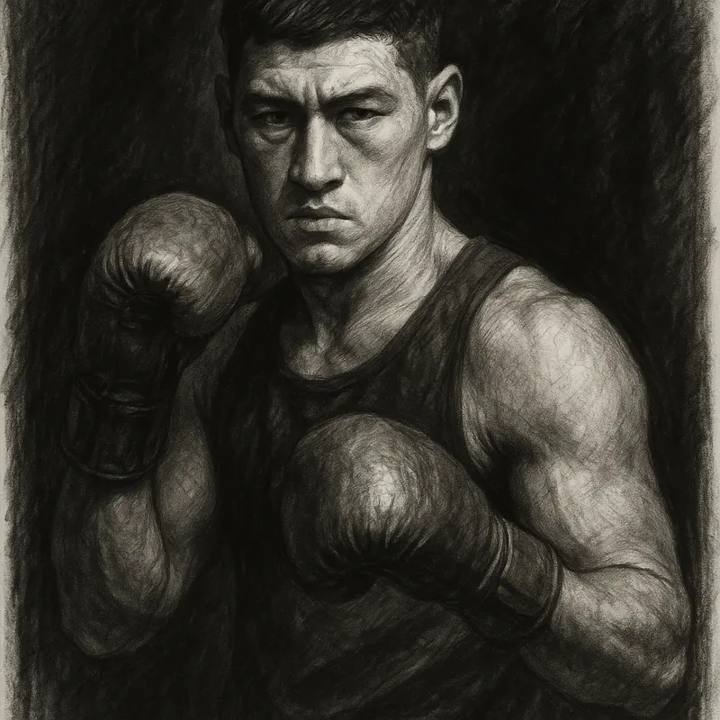 Dmitry Bivol charcoal portrait