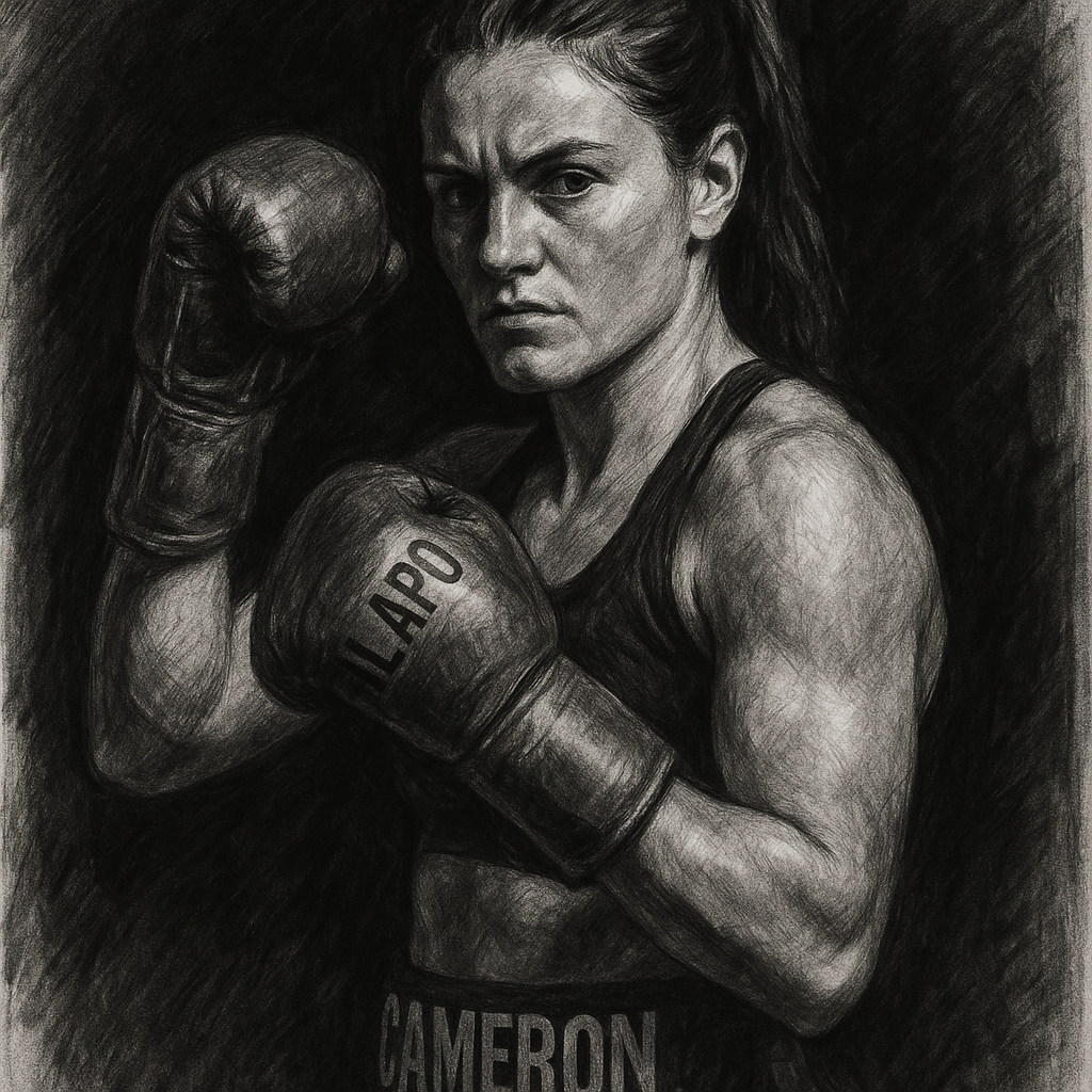 Chantelle Cameron charcoal portrait women's boxing