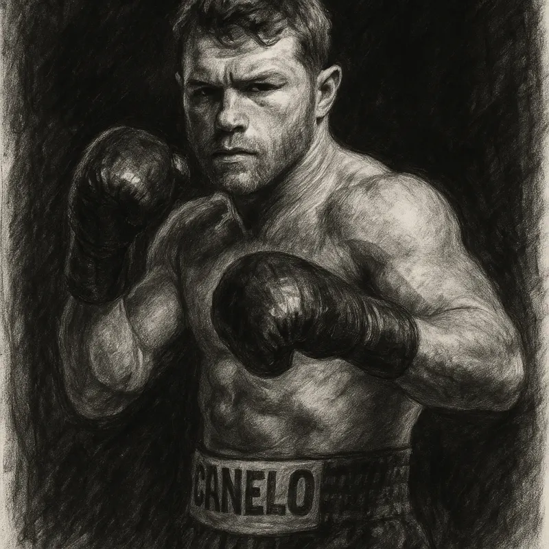 Canelo Alvarez charcoal portrait