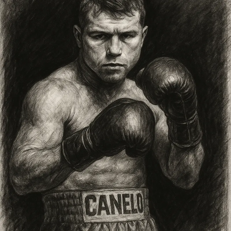 Canelo Alvarez charcoal portrait