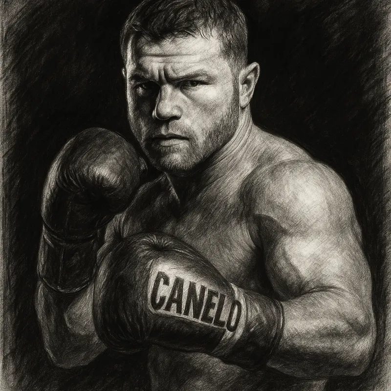 Canelo vs Mbilli Is A Month Away And The VADA Testing Still Hasn't Started. That Is Not Good Enough. charcoal portrait