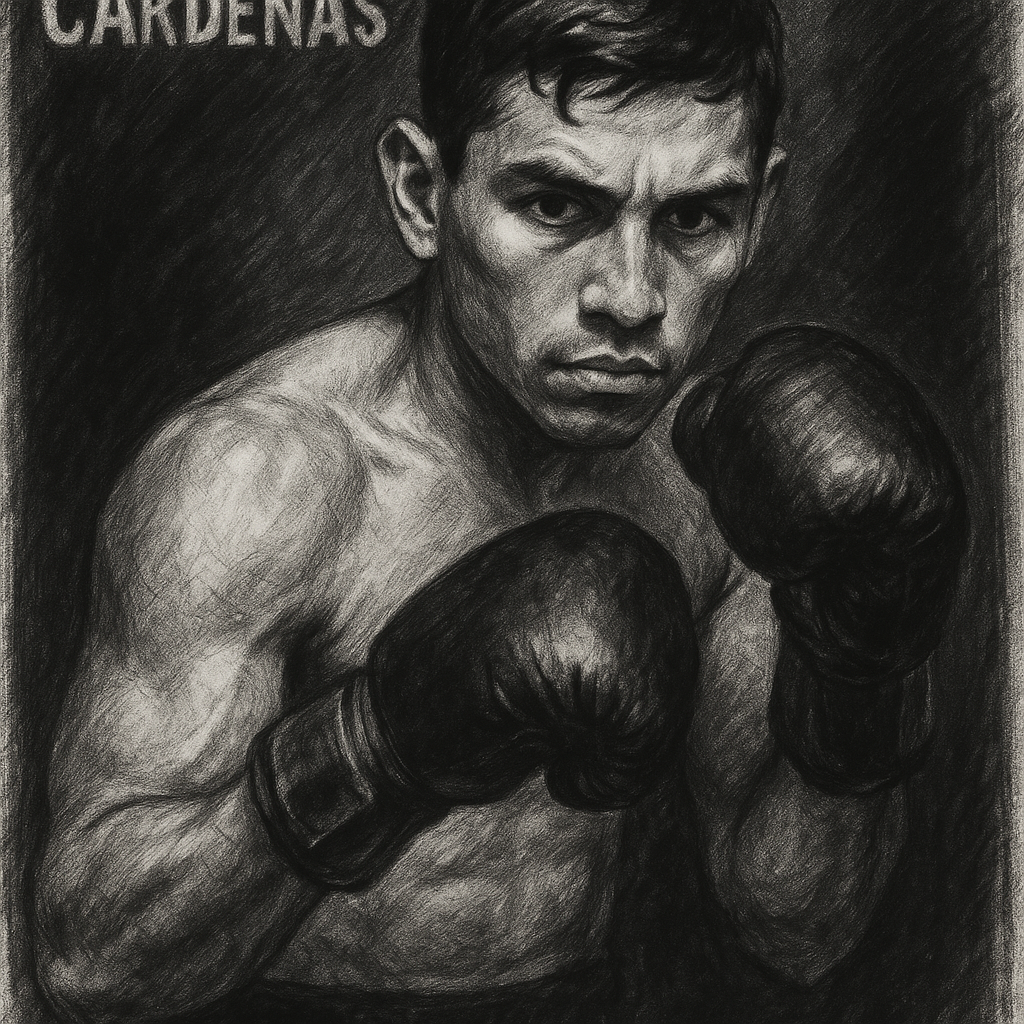 Cardenas vs Carrillo Added To LA Card charcoal portrait