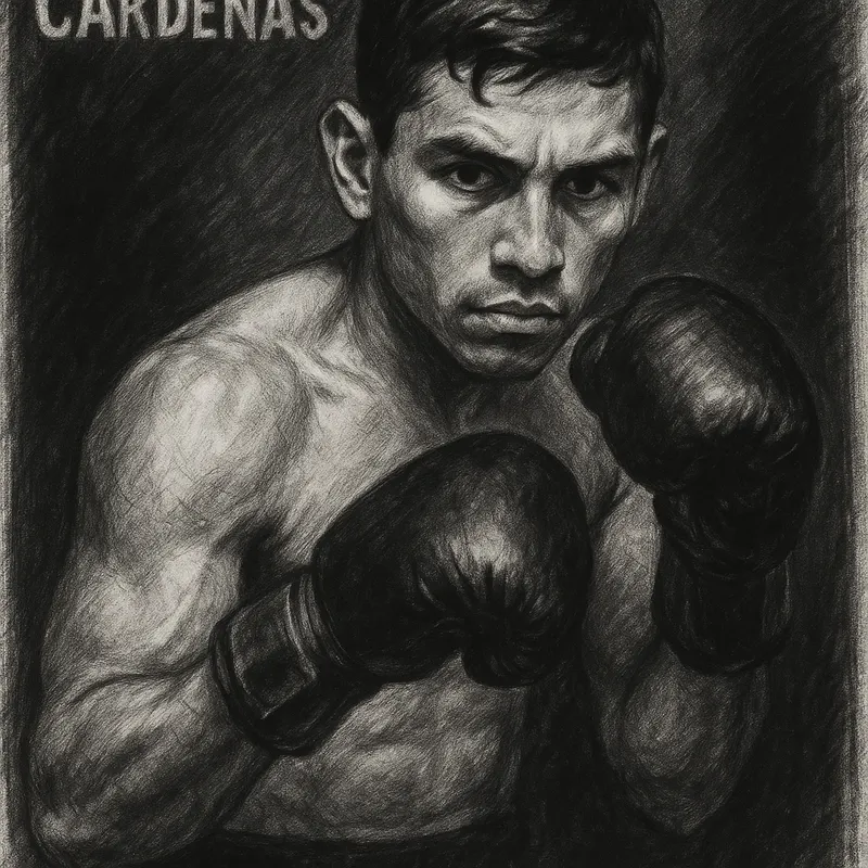 Cardenas vs Carrillo Added To LA Card charcoal portrait