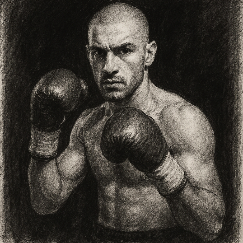 Zak Chelli charcoal portrait British light-heavyweight stops David Morrell upset Manchester
