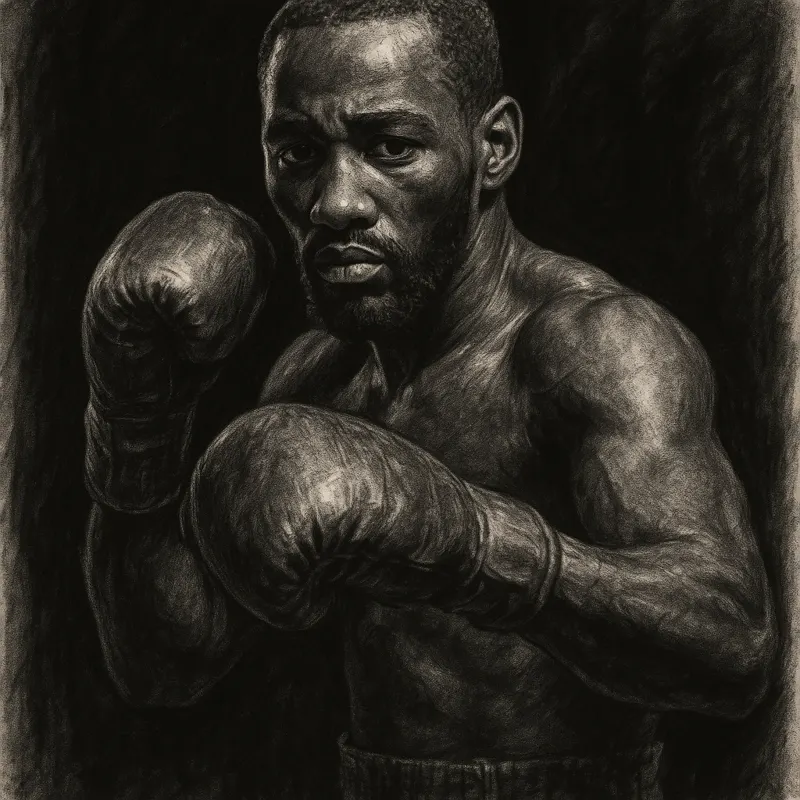 Terence Crawford charcoal portrait