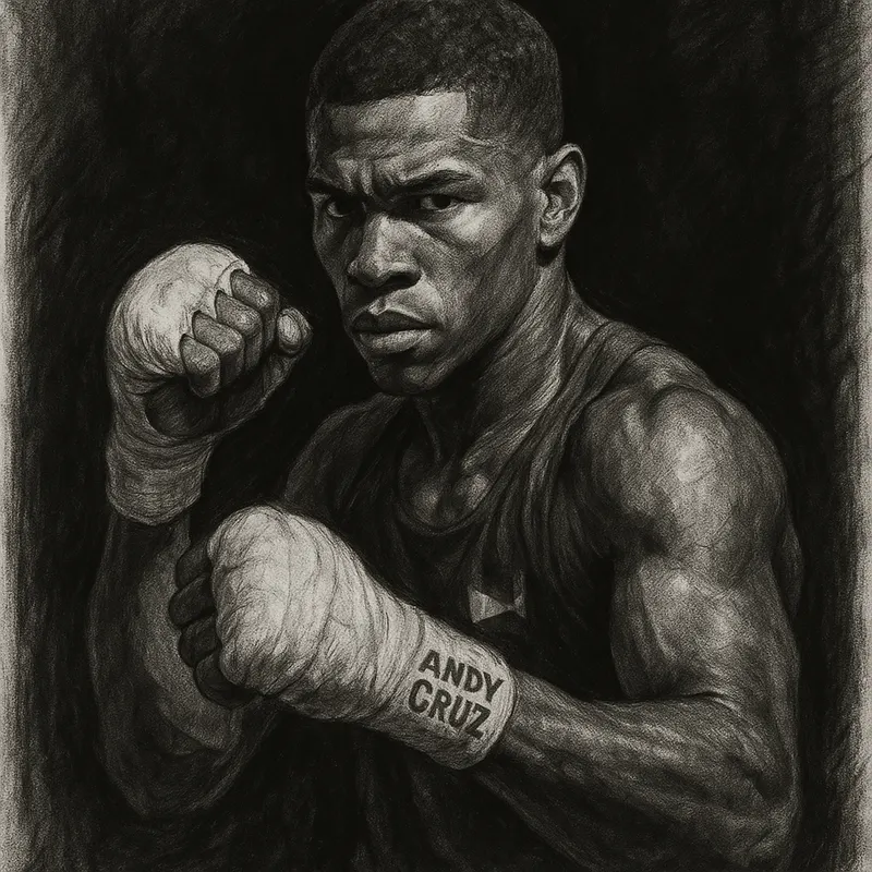 Andy Cruz Lands Montoya For July 18 charcoal portrait