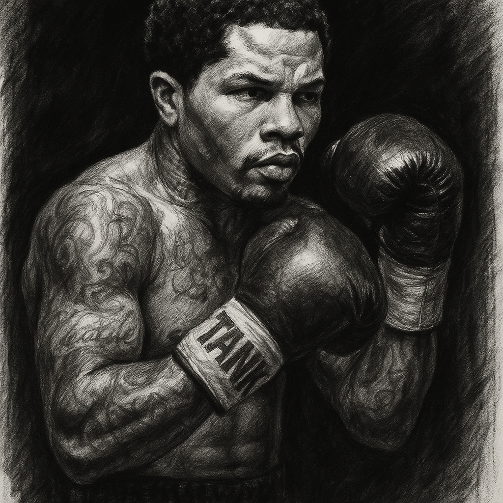 Gervonta Davis charcoal portrait super lightweight