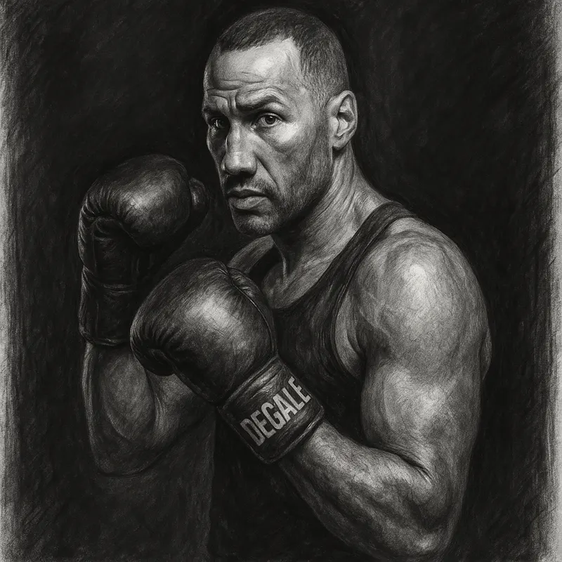 James DeGale charcoal portrait ahead of his comeback against Marcus Portman