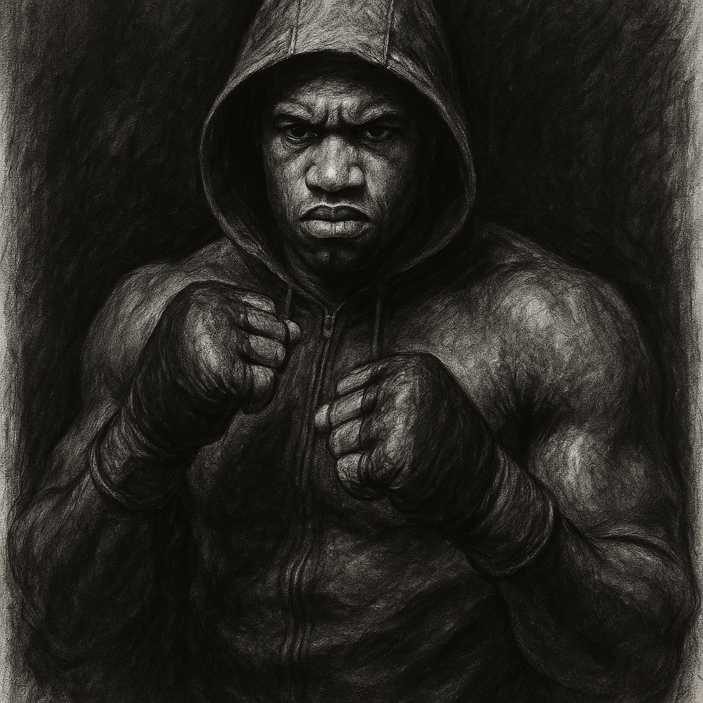 Daniel Dubois charcoal portrait fight week face-off
