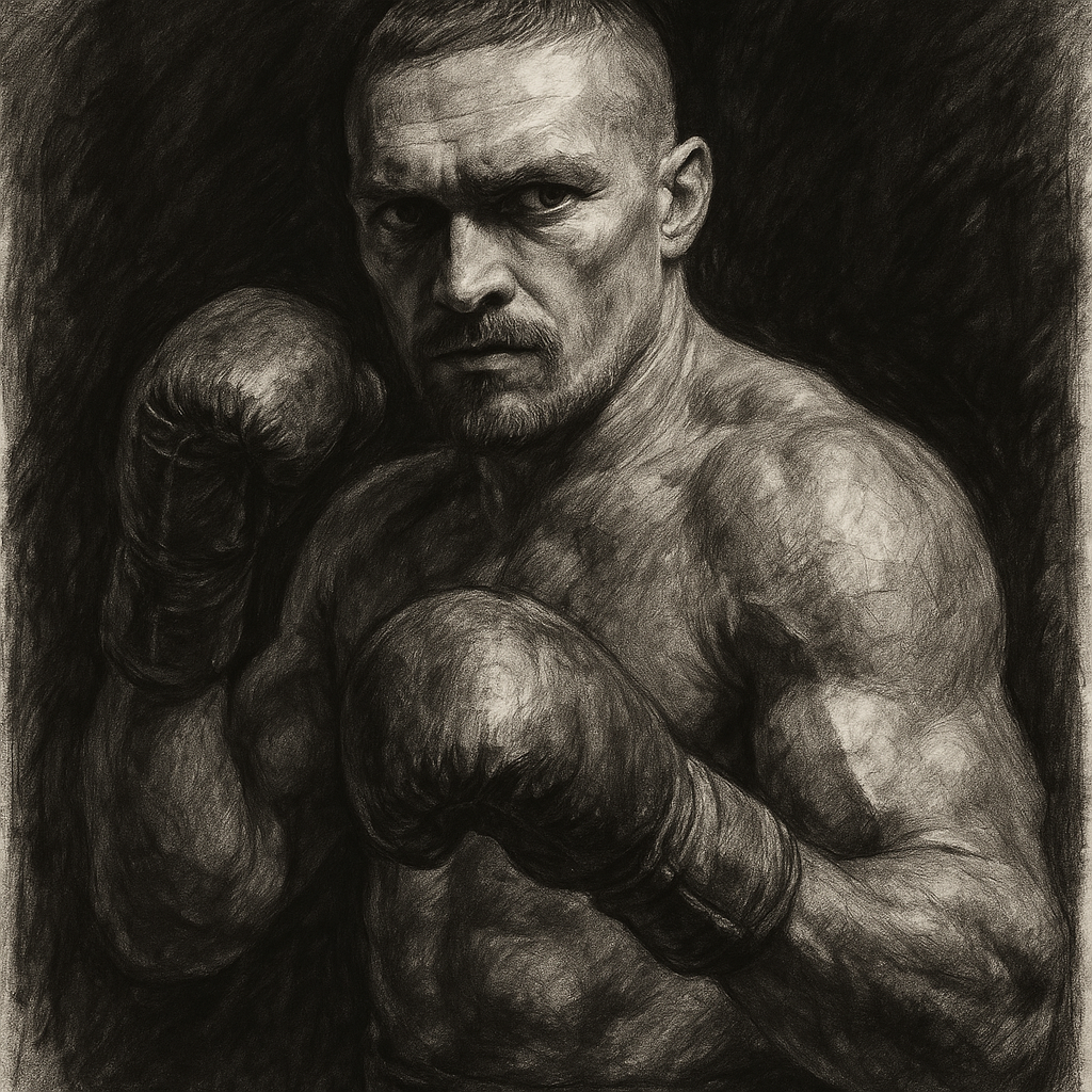 Oleksandr Usyk charcoal portrait P4P No 1