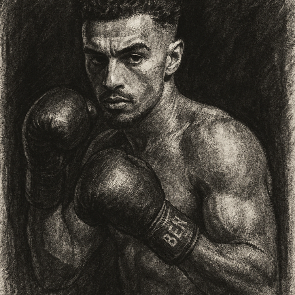 Ben Whittaker charcoal portrait