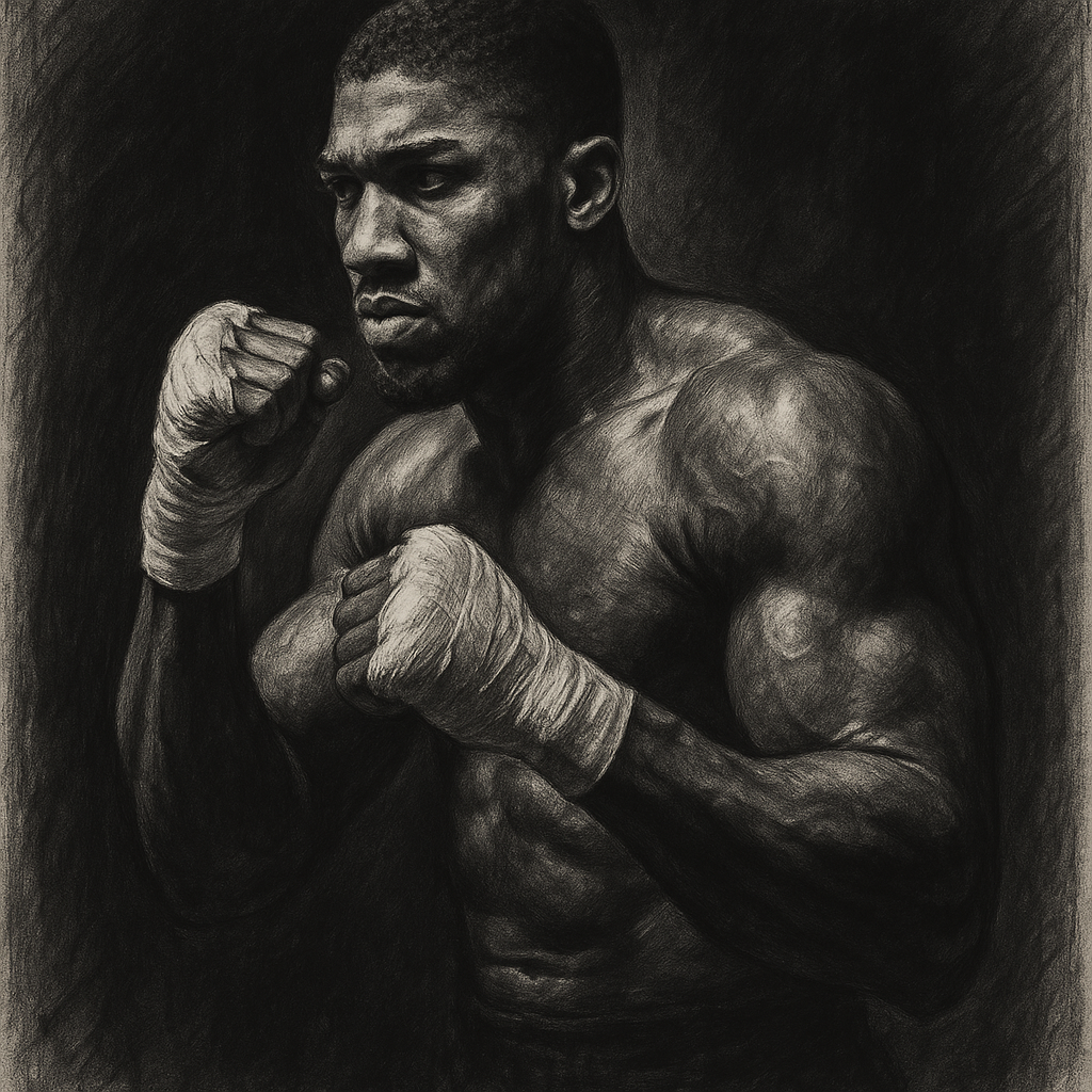 Anthony Joshua charcoal portrait heavyweight