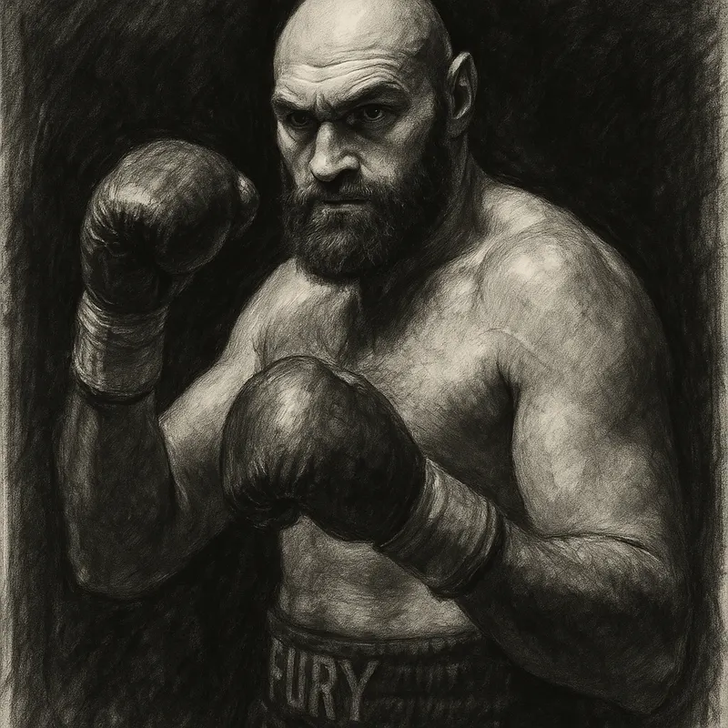 Fury And Joshua Shared A Stage In London Without A Cross Word. Ten Years On, I Still Fancy Fury. charcoal portrait