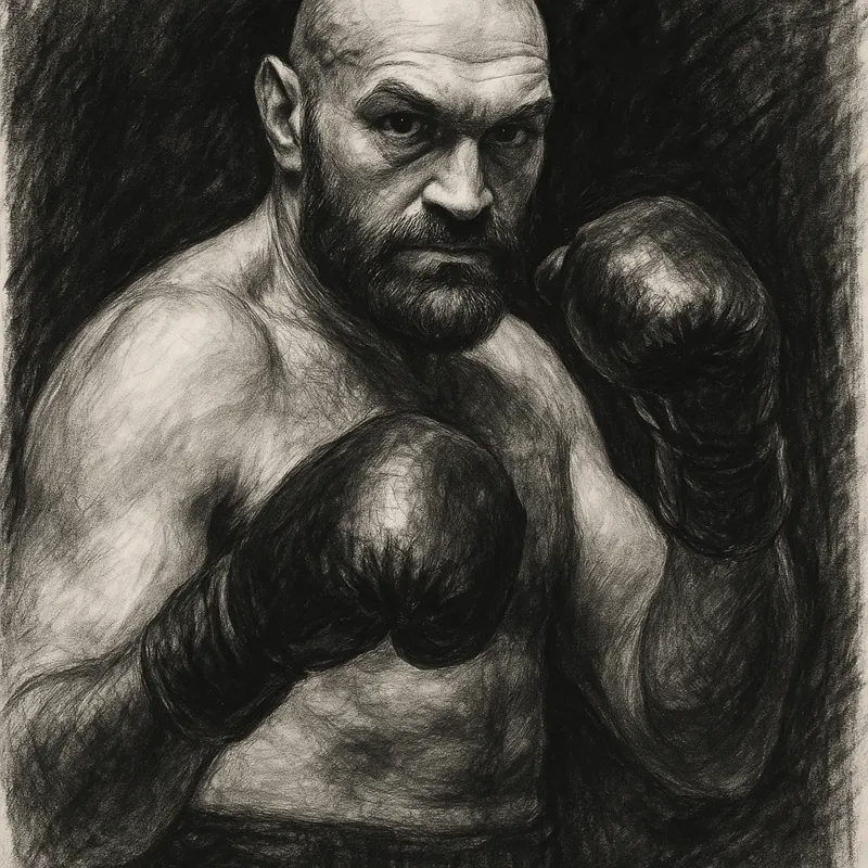 Tyson Fury Rates The Joshua Fight At One Per Cent. Dana White Just Told Us Why. charcoal portrait