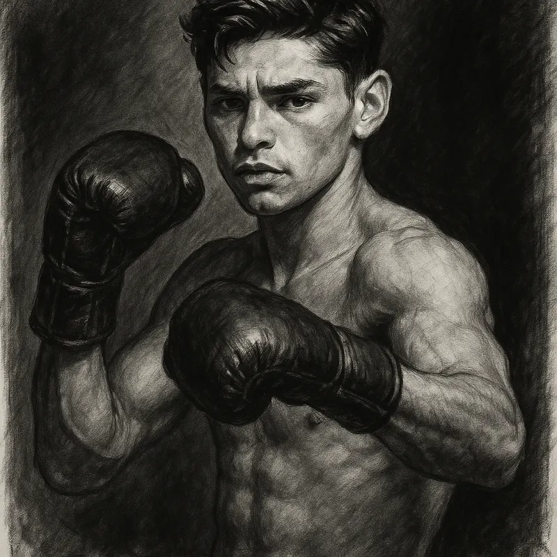 Ryan Garcia Reveals Conor Benn Date — WBC Title Defense Set For September 12 In Vegas charcoal portrait