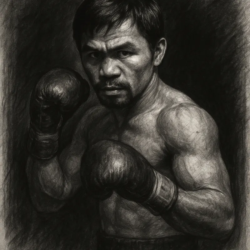 Ryan Garcia Wants Manny Pacquiao On Netflix If Fury vs Joshua Collapses. Nice Try, Ryan. charcoal portrait