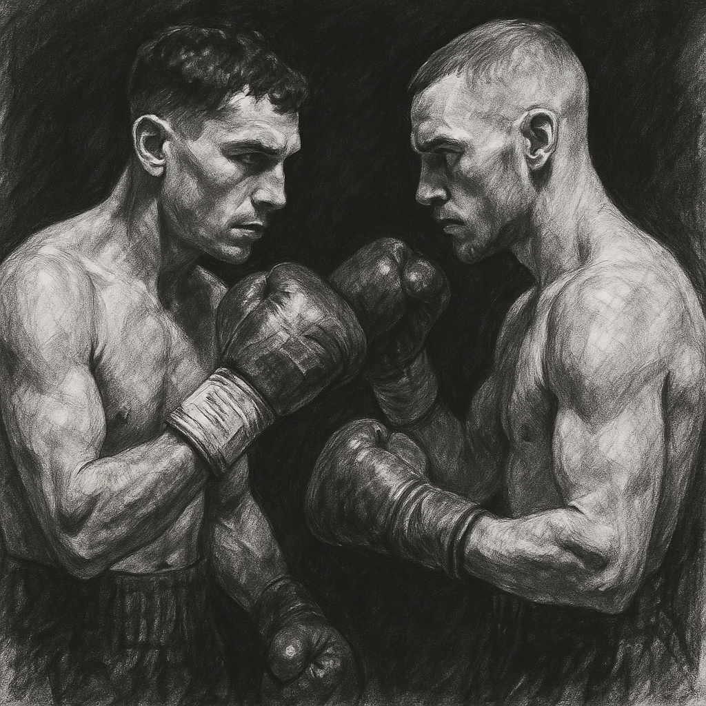 Gomez Jr vs McGregor — Doncaster charcoal portrait