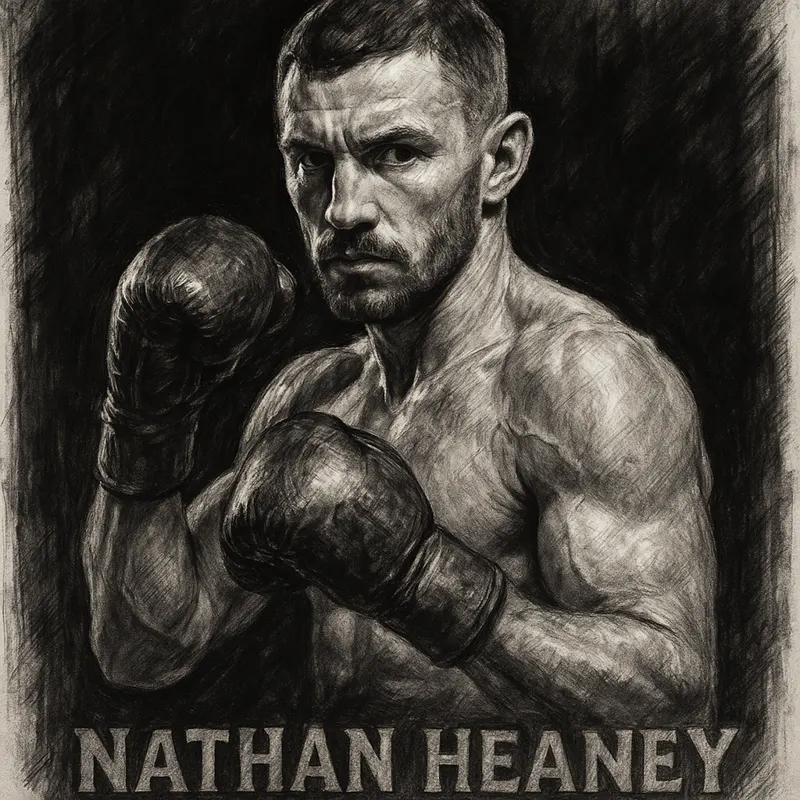 Nathan Heaney charcoal portrait before his rematch with Gerome Warburton