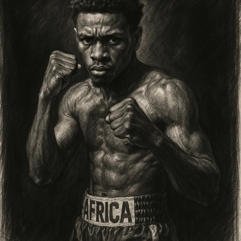 Richardson Hitchins charcoal portrait ahead of Keyshawn Davis fight in Cardiff