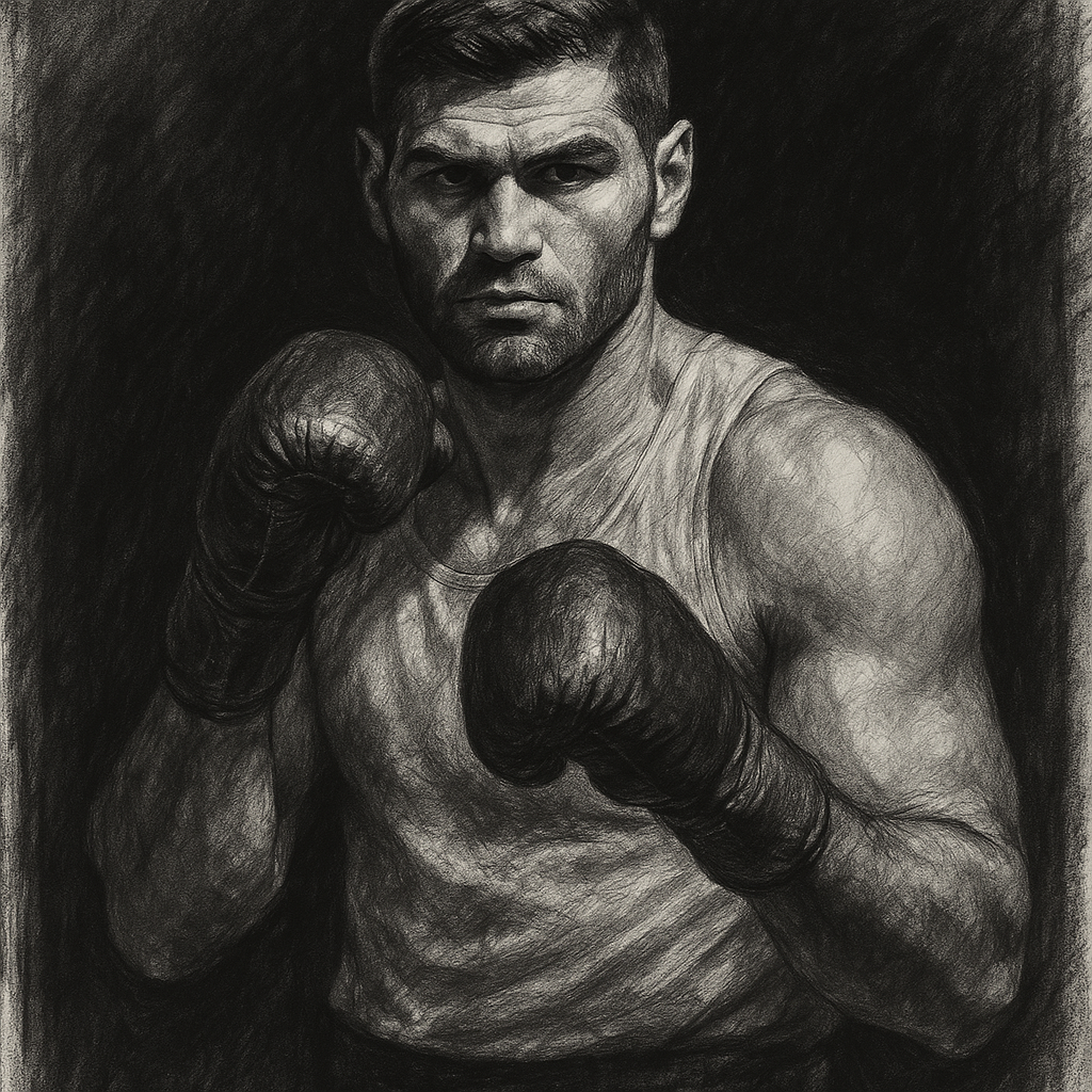 Filip Hrgovic charcoal portrait Doncaster Allen heavyweight eliminator