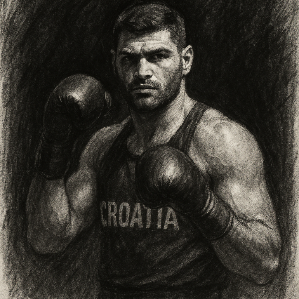 Dave Allen Filip Hrgovic charcoal portrait Doncaster fight week Eco-Power Stadium heavyweight