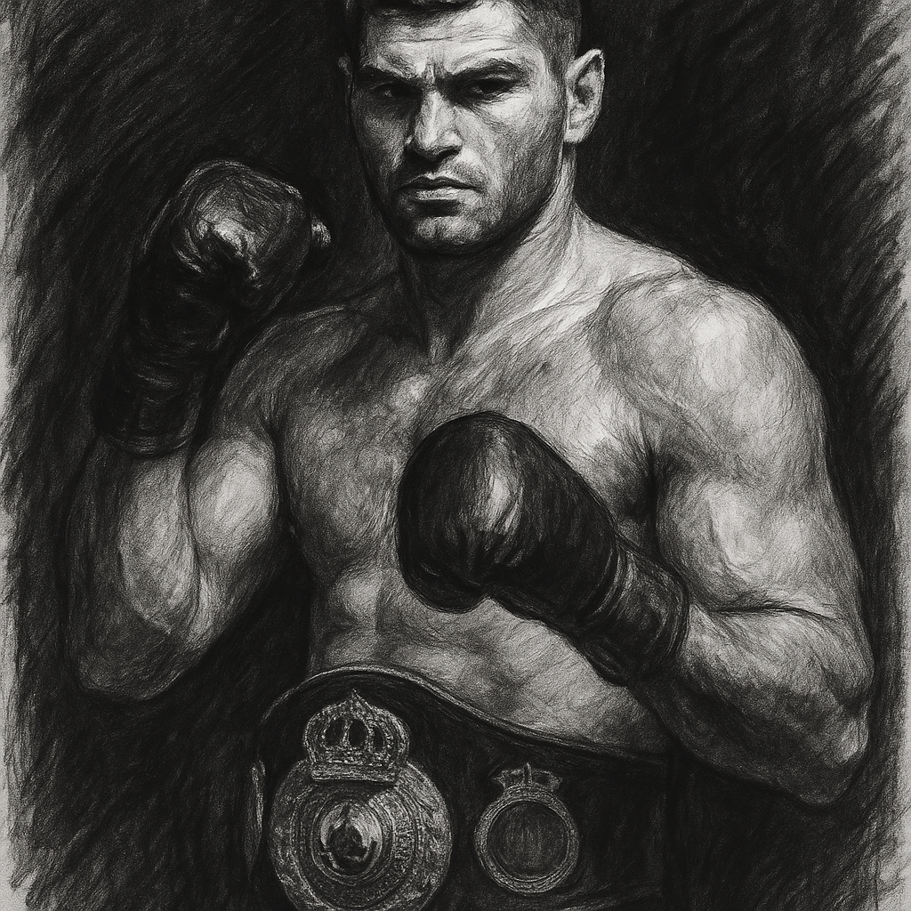 Filip Hrgovic Dave Allen heavyweight charcoal portrait Doncaster fight week