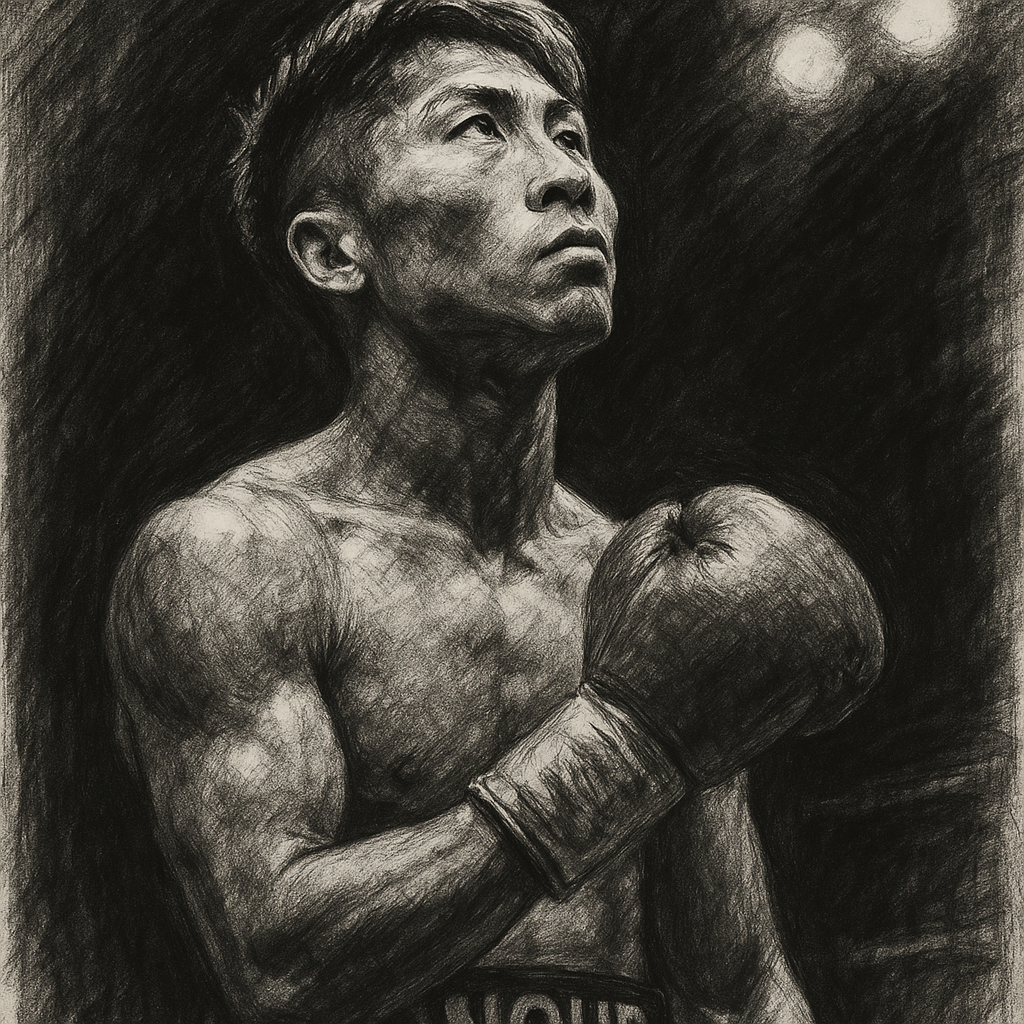 Naoya Inoue charcoal portrait featherweight or 122 decision