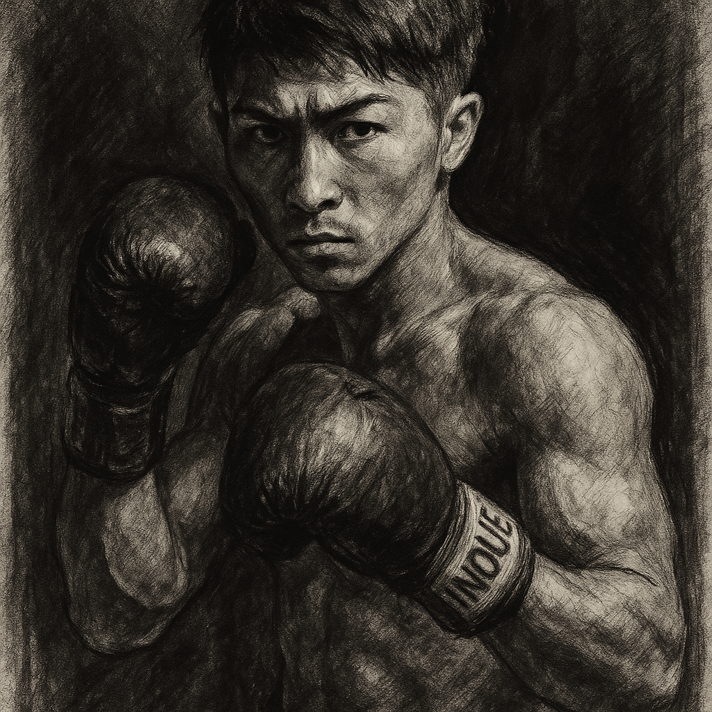 Naoya Inoue charcoal portrait pound for pound number one