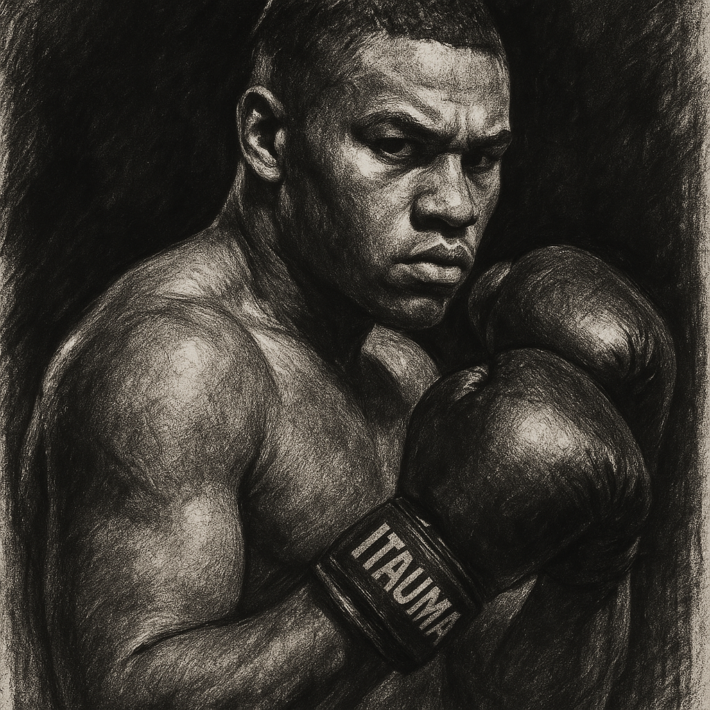 Moses Itauma charcoal portrait heavyweight