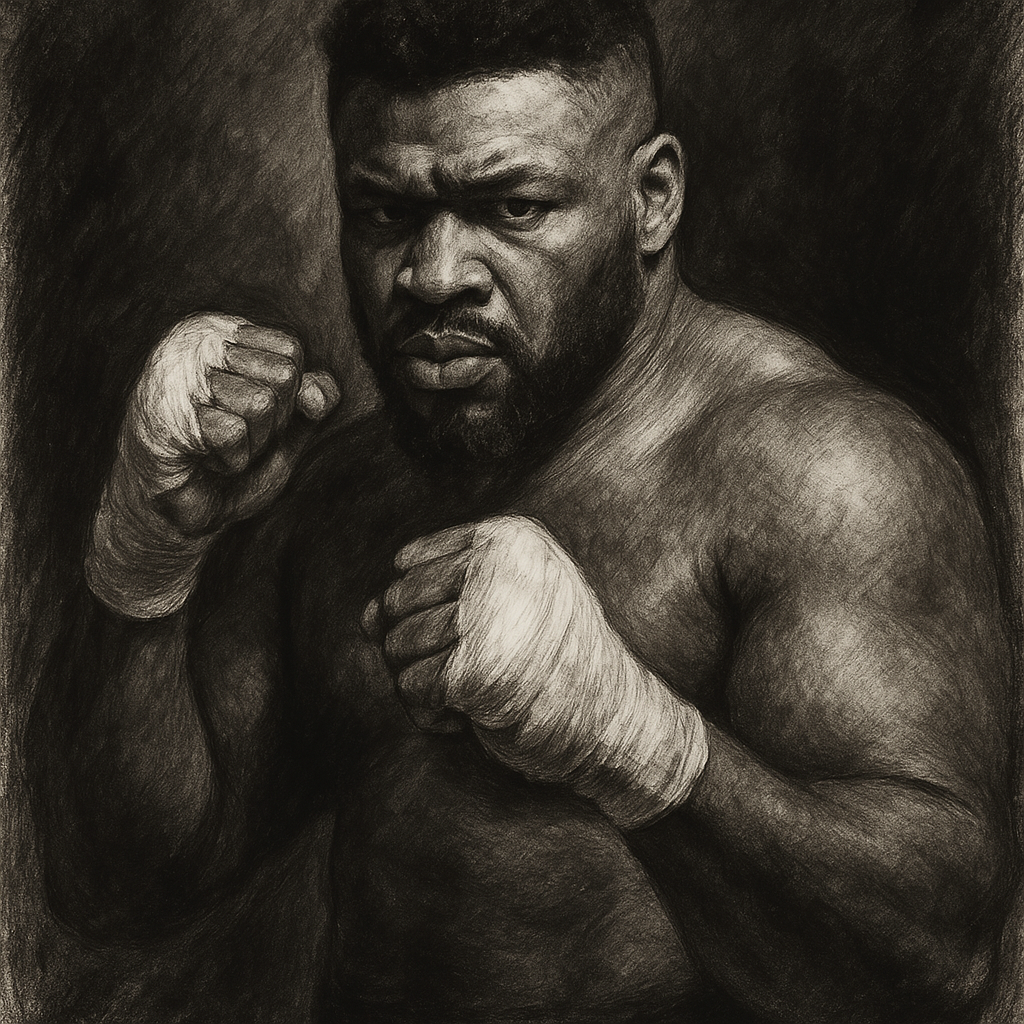 Jared Anderson charcoal portrait heavyweight boxing