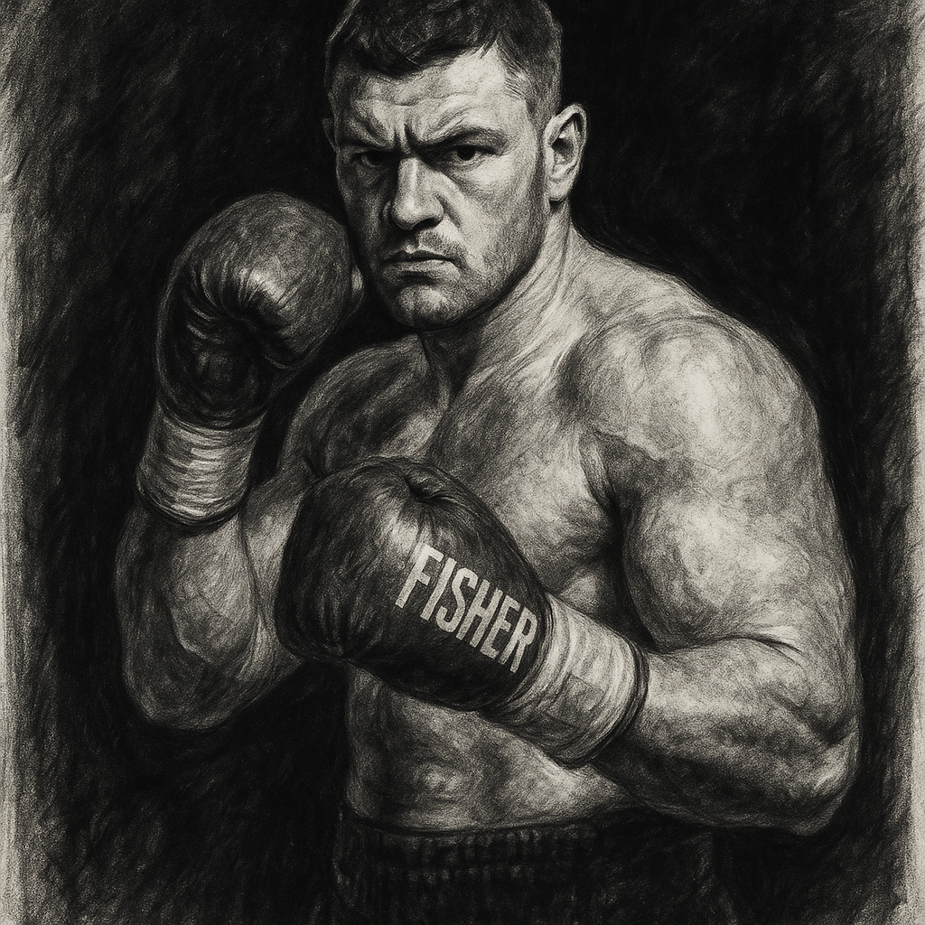 Johnny Fisher Signs With Zuffa Boxing — Romford Bull Headlines Copper Box In September charcoal portrait