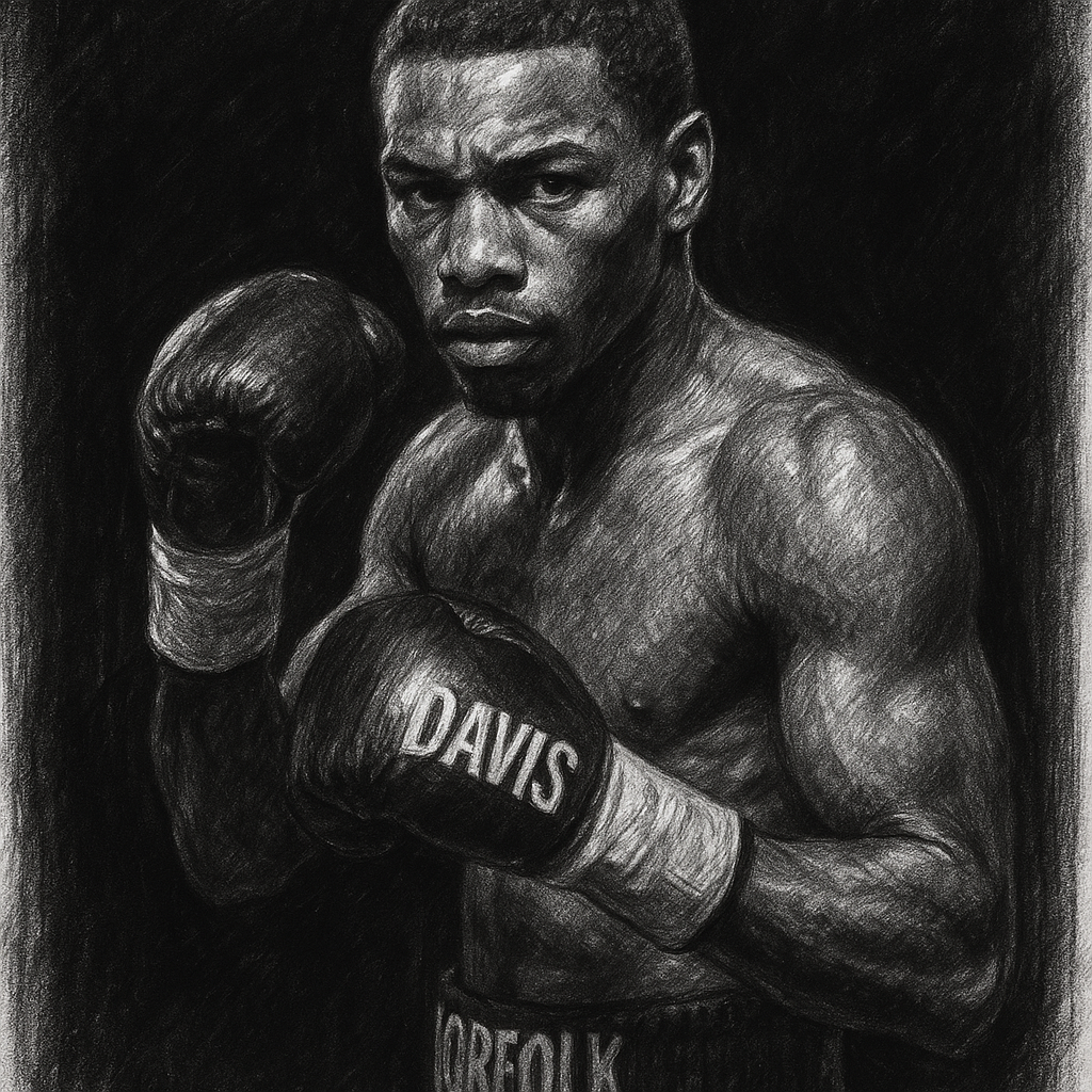 Keyshawn Davis charcoal portrait Nahir Albright rematch Norfolk tale of the tape