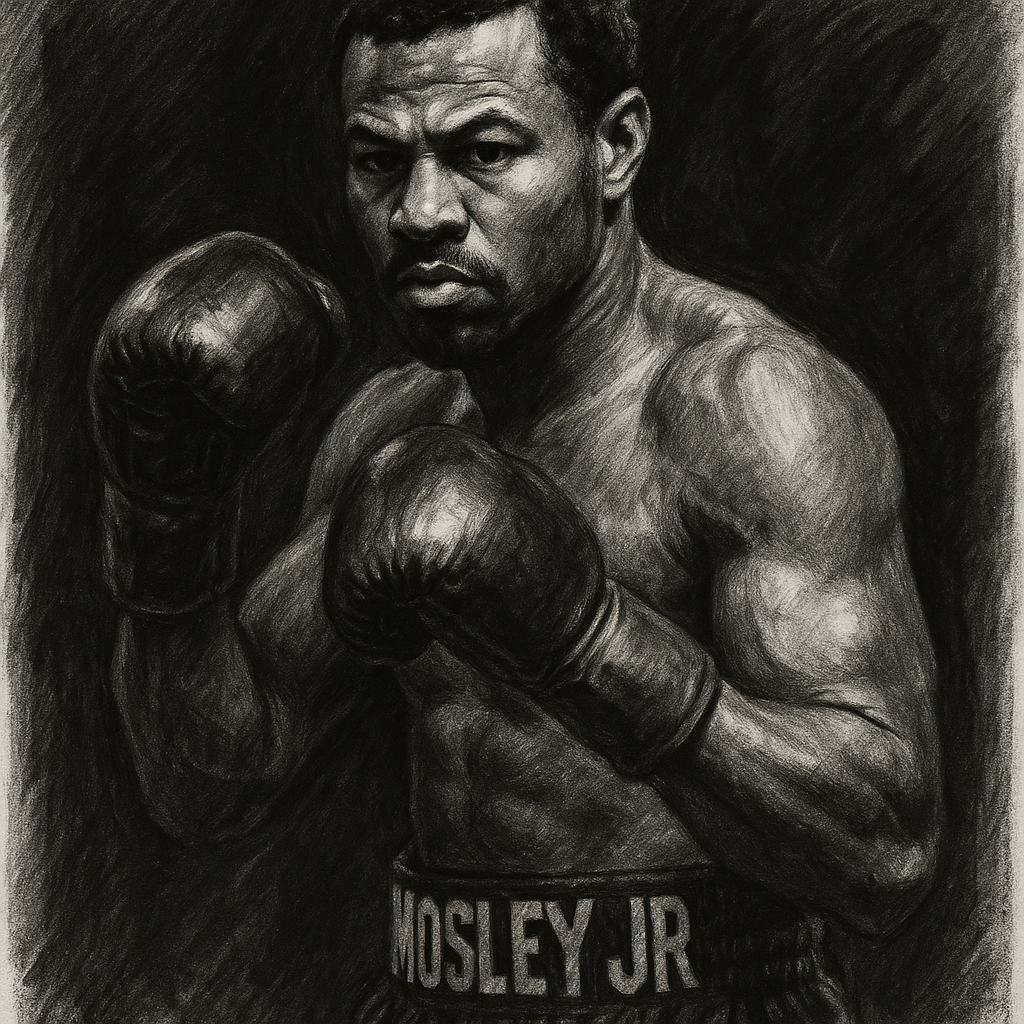 Shane Mosley Jr charcoal portrait Vegas middleweight Zuffa Boxing 6