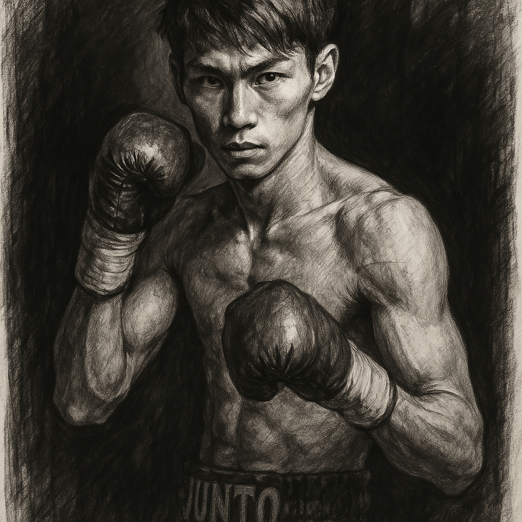 Junto Nakatani charcoal portrait Tokyo Dome injury post-fight