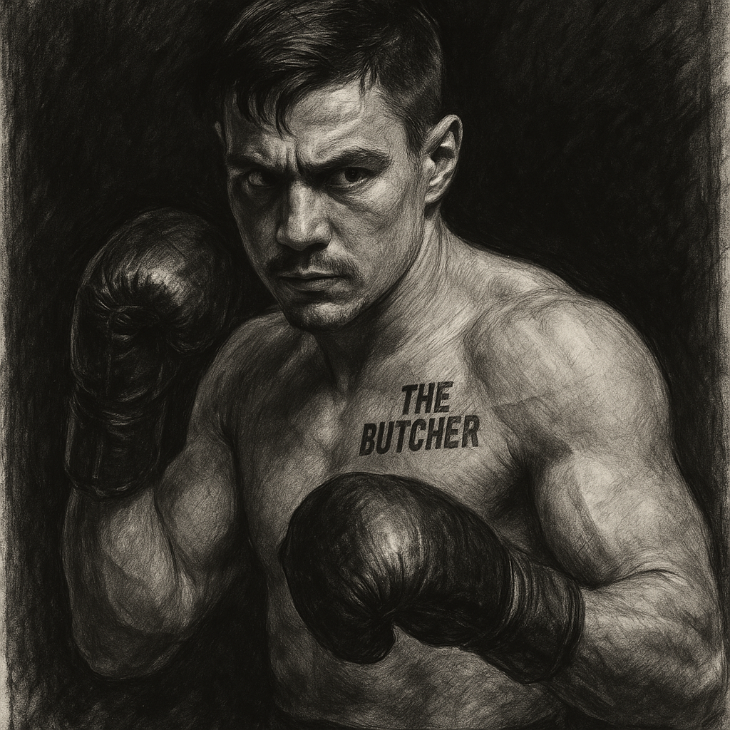 Nikita Tszyu charcoal portrait The Butcher Australia 154