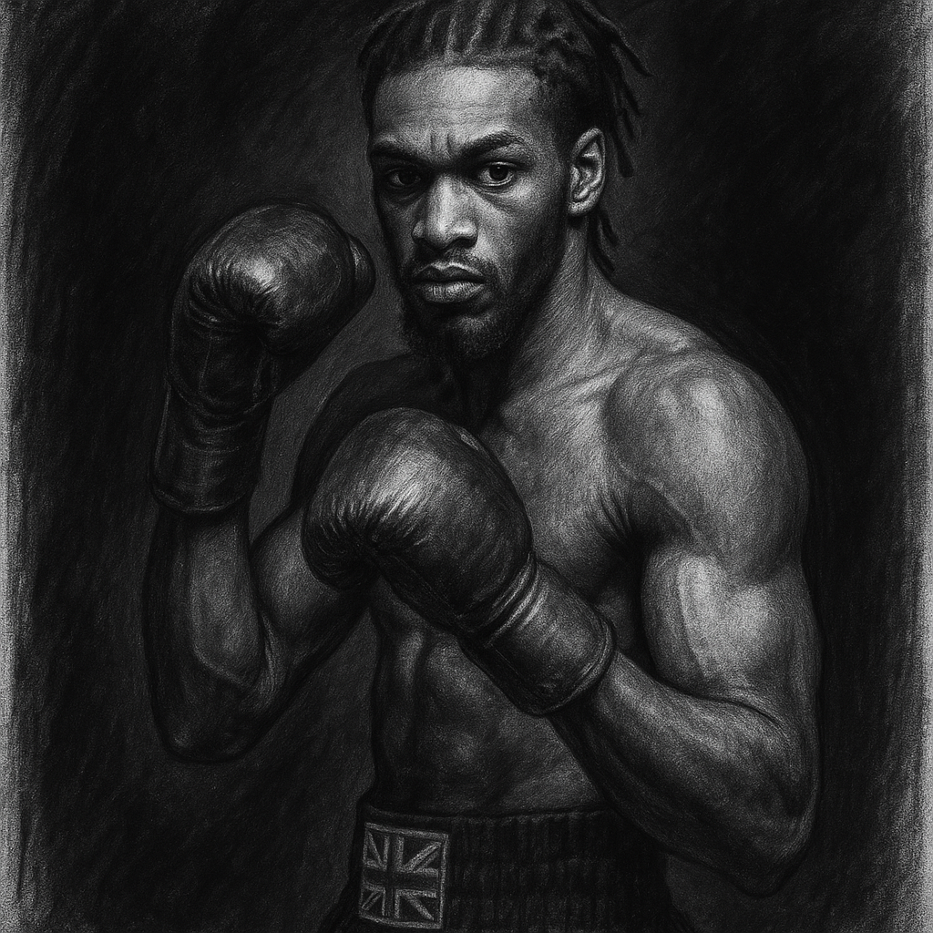Viddal Riley charcoal portrait cruiserweight champion