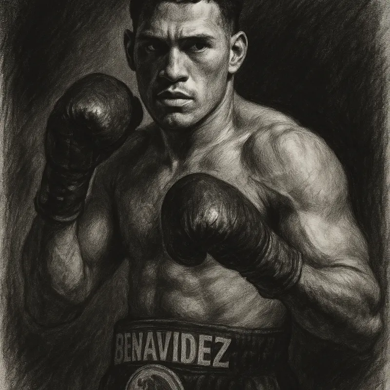 David Benavidez charcoal portrait as Abel Sanchez questions the Michal Cieslak fight
