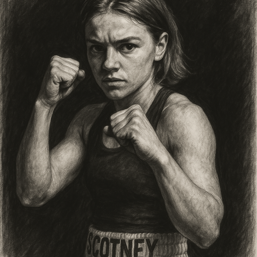 Ellie Scotney charcoal portrait undisputed bid Olympia