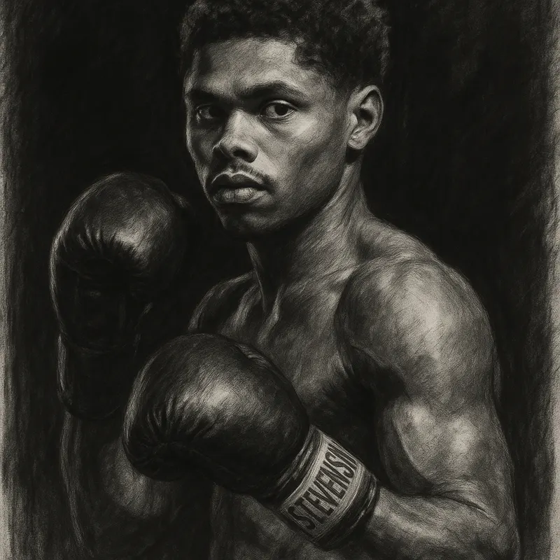 Shakur Stevenson charcoal portrait