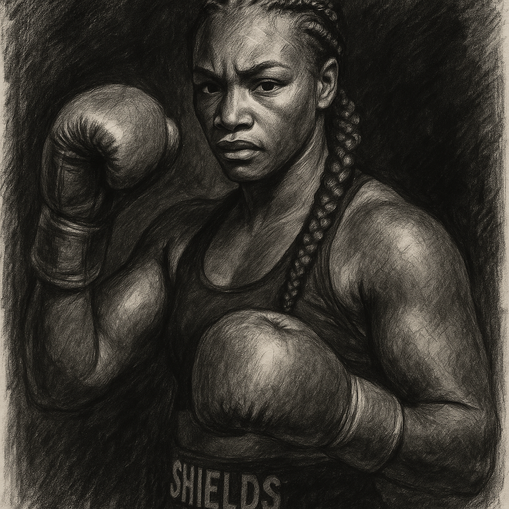Shields To Face Kaye Scott At Middleweight charcoal portrait