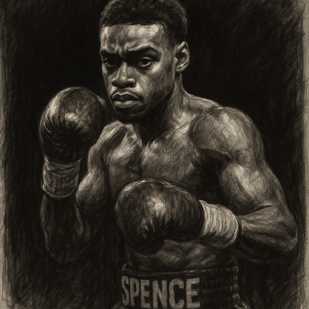 Spence vs Tszyu Two Weeks Out charcoal portrait