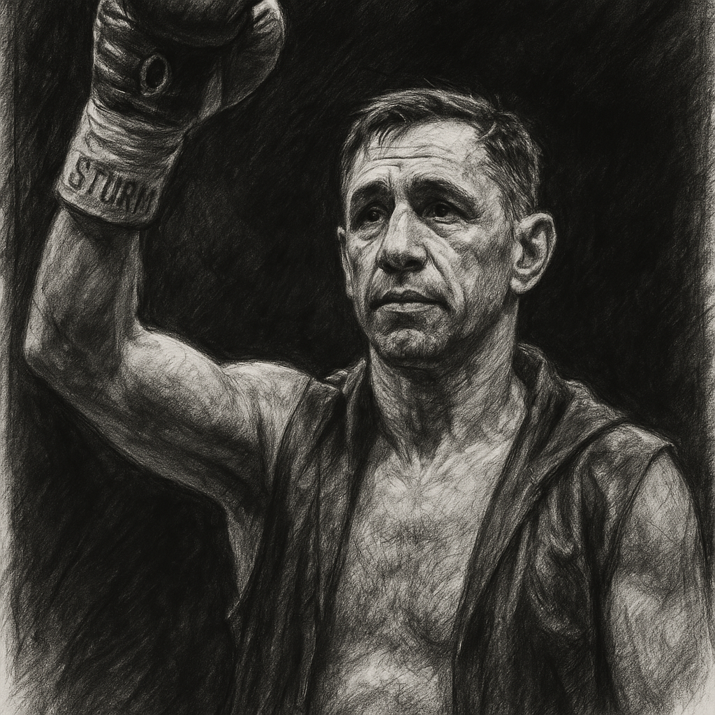 Sturm Bows Out — Stein Spoils The Farewell charcoal portrait