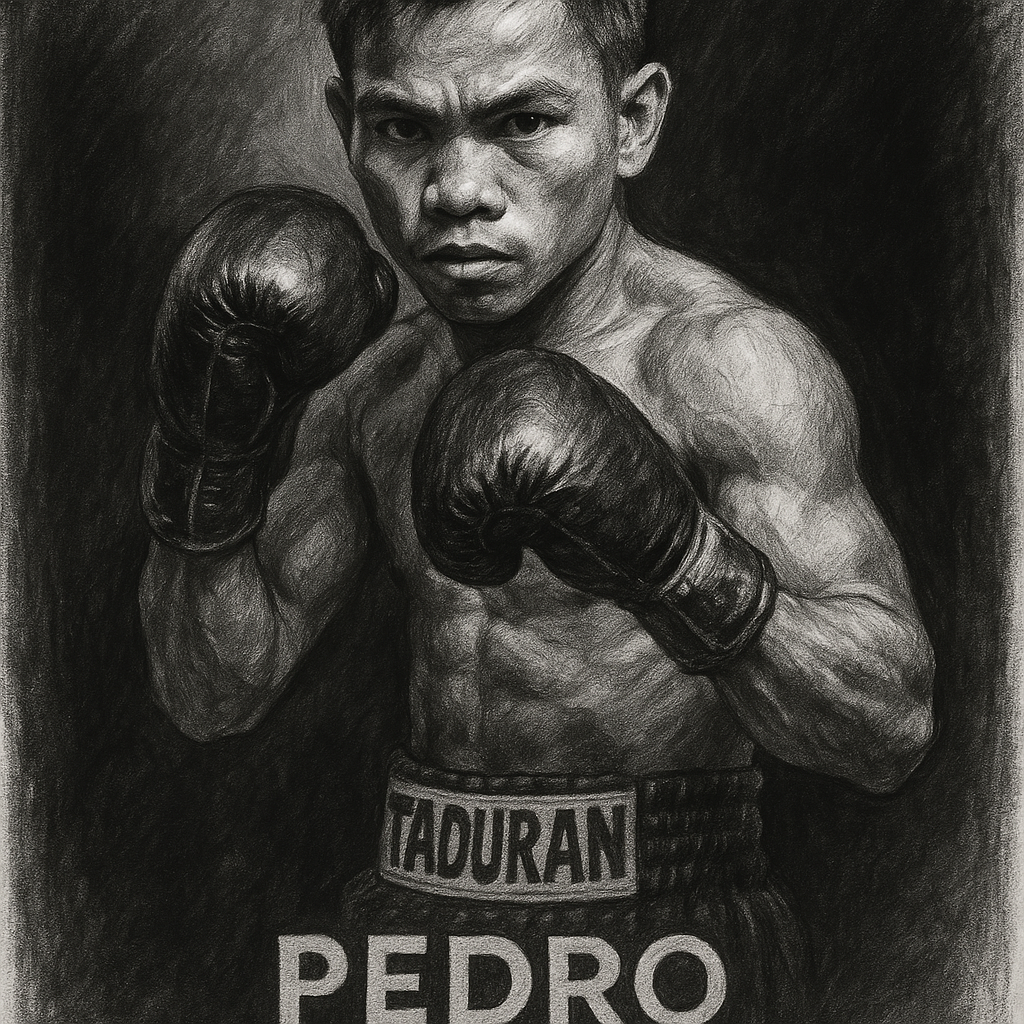 Pedro Taduran charcoal portrait IBF minimumweight champion